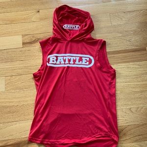 Battle football hoodie with built in mask.